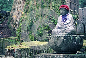 Stone sculpture in cemetery of Mount Koya, Japan