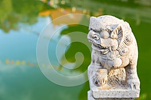 Stone sculpture of chinese lion