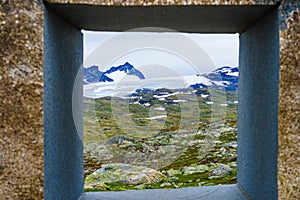 Stone sculpture in mountains, Norway