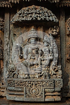 Stone Sculpture of Shiva and Parvati