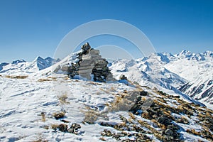Stone sculpture on the summit