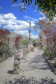 Stone sculptures in an equatorial park