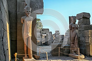 Stone sculptures in famous Karnak Temple Complex (Luxor, Egypt)