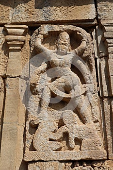 Stone Sculptures, Mallikarjuna Temple, Pattadakal Temples, near Badami, Bagalot, Karnataka, India.