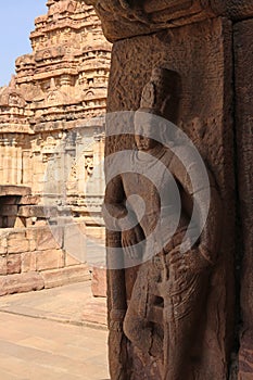 Stone Sculptures, Virupaksha Temple, Pattadakal Temples, near Badami, Bagalot, Karnataka, India.