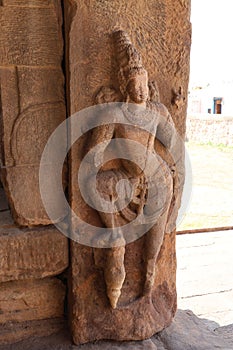 Stone Sculptures, Virupaksha Temple, Pattadakal Temples, near Badami, Bagalot, Karnataka, India.