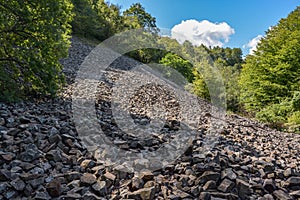 Stone sea from basalt, unique phenomenon close to Somoska castle