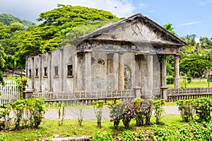 Stone shell of the South Pacificâ€™s first Masonic lodge east. 1875. Levuka town, Ovalau island, Lomaiviti archipelago, Fiji,