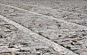 Stone sidewalk in perspective, background