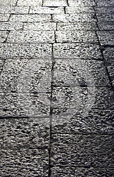 Stone sidewalk in perspective, background