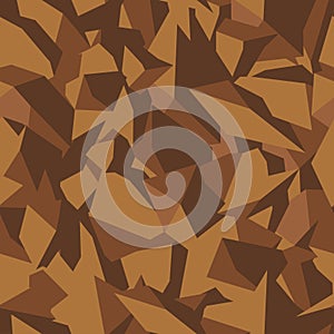Stone soil texture in brown colors in top view, seamless background. Pattern for the fill of architectural and landscape plans