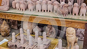 Stone souvenirs in the workshop in Cambodia, Siem Reap