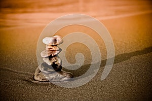 Stone stack. Zen symbol of luck and calming