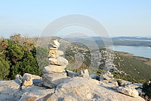 Stone Stacks at Kamenjak Viewpoint, Croatia