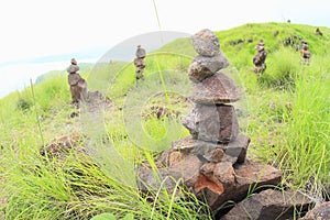 Stone stacks on Padar Island