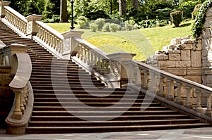 Stone staircase with balustrades