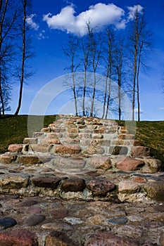 Stone staircase, blue sky