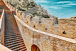 Stone staircase of Great Wall of China, section