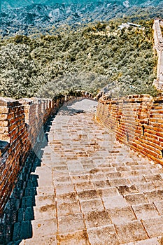 Stone staircase of Great Wall of China, section
