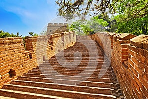 Stone staircase of Great Wall of China, section