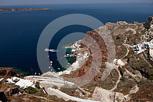 Stone staircase from the mountain, Santorini, Oia