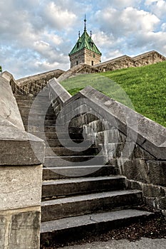 Stone staircase in old Quebec City