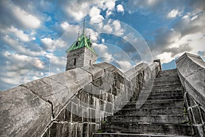 Stone staircase in old Quebec City