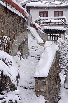 Stone Staircase in the Winter