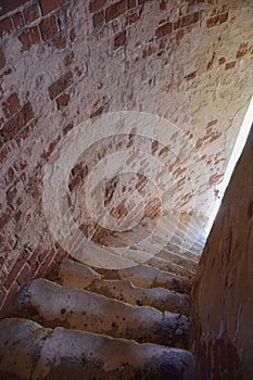 stone stairs in an abandoned building