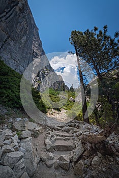 Stone stairs along Upper Falls Hiking Trail