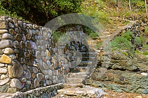 Stone stairs on the coast of the Tyrrhenian Sea, Marciana Marina
