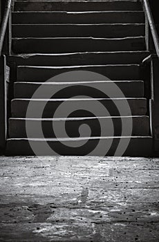 Stone stairs in dark cellar