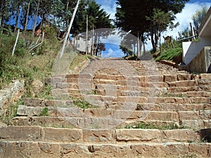 Staircase, Toribio de Mogrovejo neighborhood, Chachapoyas, Peru, South America photo