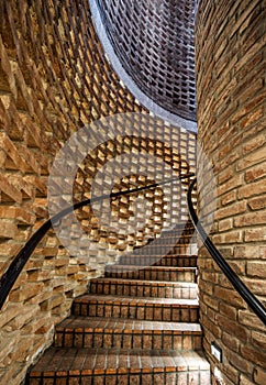 Stone stairs in interior.