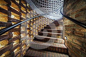 Stone stairs in interior.