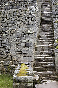 Stone stairs at Machu Picchu, Peru