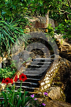 Stone stairs in the mountain