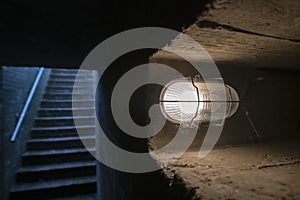 Stone stairs in an old German bunker
