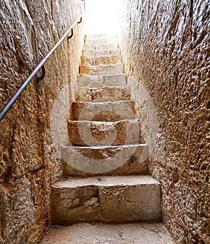 Stone stairs in Peniscola of Castellon