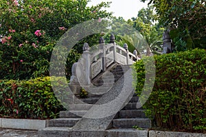 Stone stairs in a picturesque park