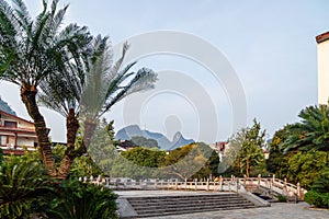 Stone stairs in a picturesque park