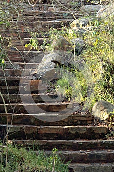 Stone stairway leading up into the horizon