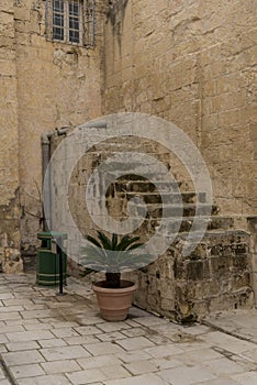 Stone stairway in Mdina Malta