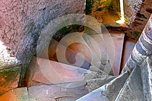 Stone stairway in a old chateau