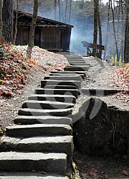 Stone stairway - Takayama Japan