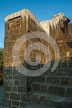 Stone Stapes on Solapur Forts Wall and Staircase photo