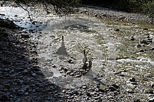 stone staples inside river linder