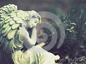 Stone statue, angel, garden decoration