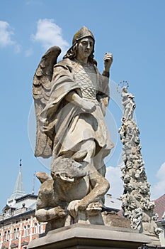 Stone statue of Archangel Michael photo