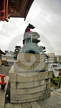 Stone statue of Buddha, deity, sacred animal and creature